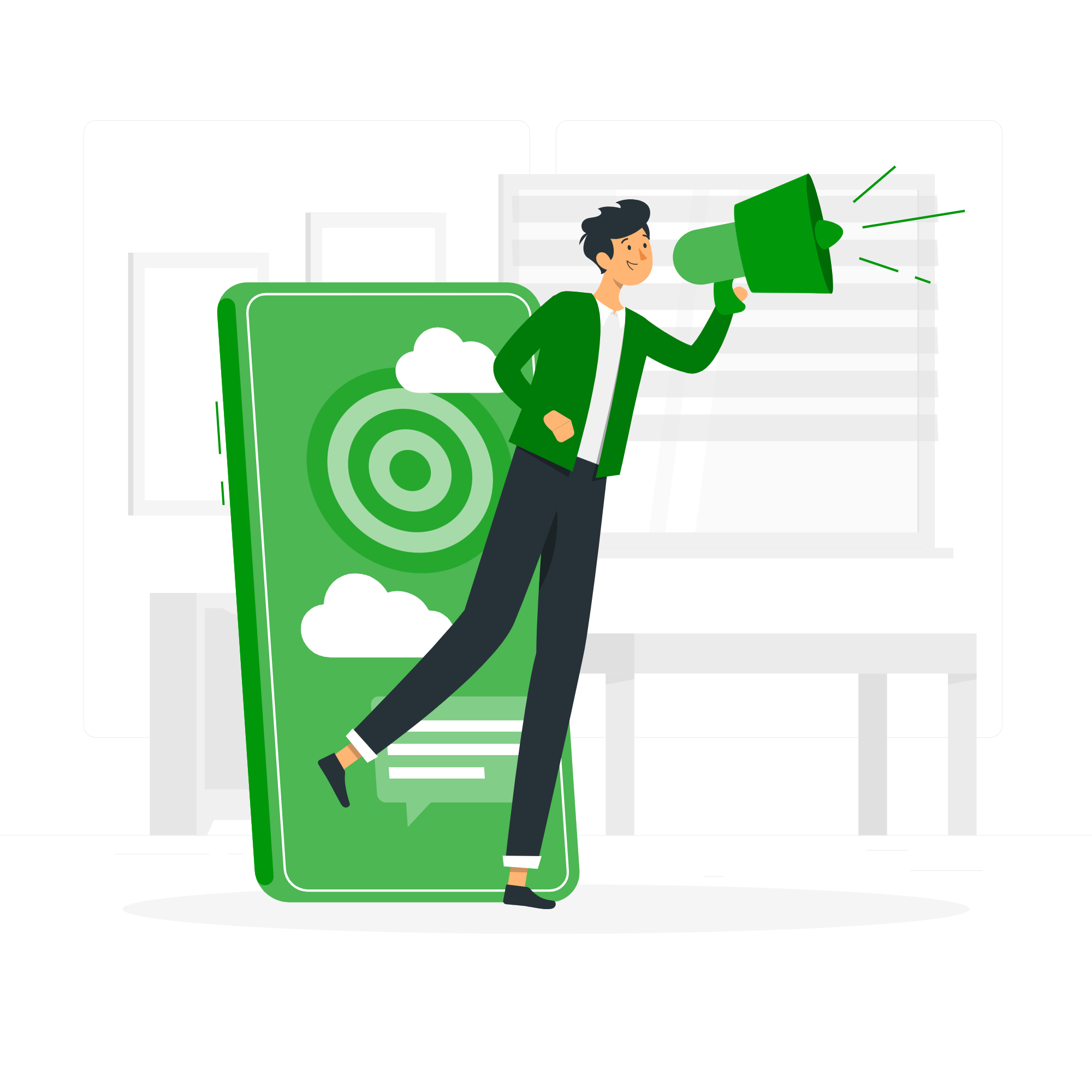 Ilustracao de equipe organizando pedidos com o Cotai